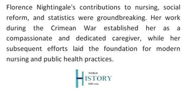 What is Florence Nightingales greatest contribution to nursing